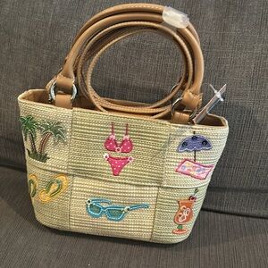 STRADA Small Summer Straw bag NWT